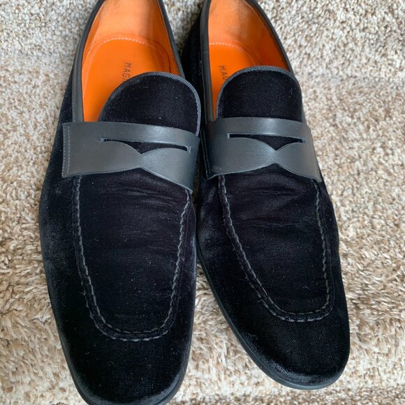 Magnanni  Men\'s Black Velvet/Leather Dress Shoes. main image 6